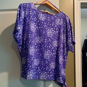 Michael Kors Purple and White Top, NWOT 20.00 Size